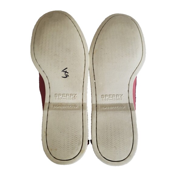 Sperry Topsider Leather 2-Eye Boat Shoes Red Men\'s Size 10.5M